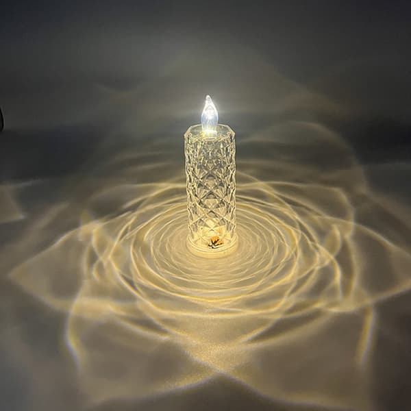 Lightweight Transparent Pearlescent Candle-shaped Night Light for Table Decoration, Dorm, Simulated Candle Lamp (with Pedestal)