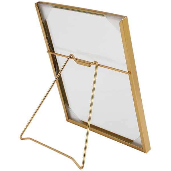 Geometric Metal Glass Frame Creative Plant Specimen Folder Stereo Desktop Decoration (Gold)