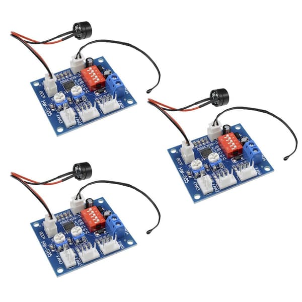3 kpl DC12V 4-johtimiset PWM-nopeudensäädinmoduulit summerilla NTC 3950 -