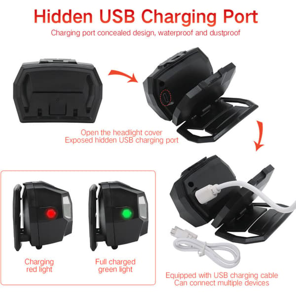Motion Sensor Headlamp Rechargeable Waterproof Headlight for Outdoor Night Camping Fishing Running, DUBUNS