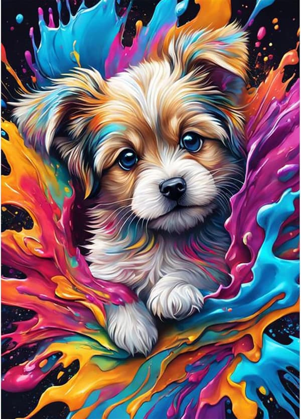 5D Diamantmaling Loyal Hund 30x40cm (Stil 20)