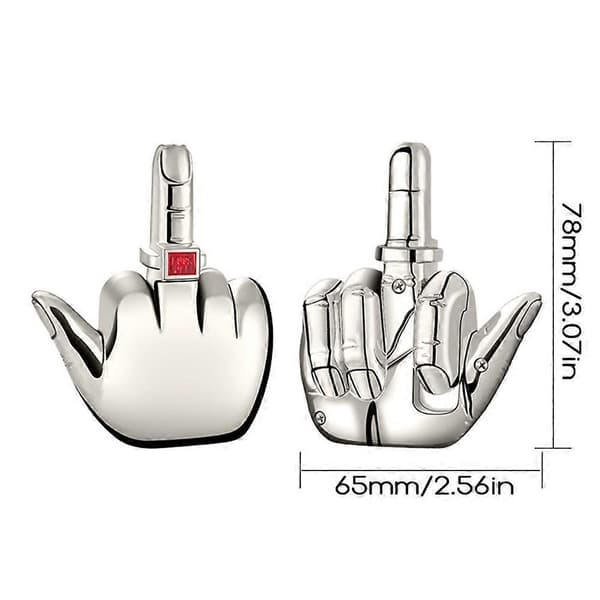 Funny Middle Finger Lighter Windproof Red Flame Butane Refillable Lighter Gift for Men Women-FA-