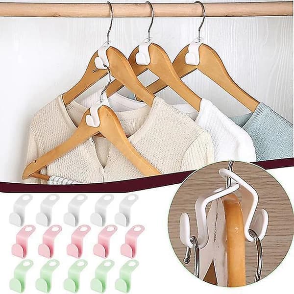 50-pack - Hanger Connector Hooks - Save Space in Your Wardrobe 50 Pack 50 Pack