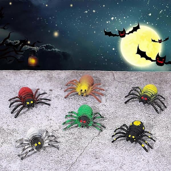2025 Halloween Resin Decoration Artificial Spiders Bats Pumpkin Miniature Decorative Accessories