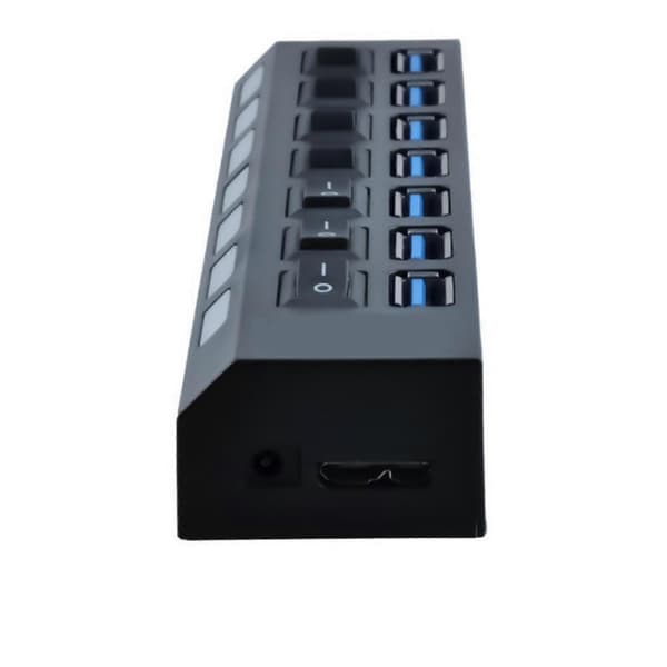 USB-hub 7 porter USB-hub Utvider USB 3.0 2.0 Dataport Hub-adapter Individuelle brytere USB-splitter for bærbar PC