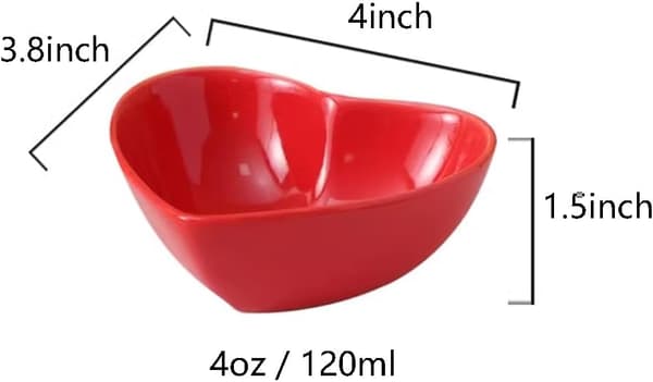 6-pakning mini keramiske skåler, hjerteformede dessertpuddingbakeskåler -