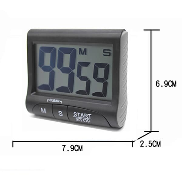 Display Køkken Timer Magnetisk Høj Alarm på en Rep Madlavningstimer til Køkken Lærere Studenter Spil Børnemøder, Sort