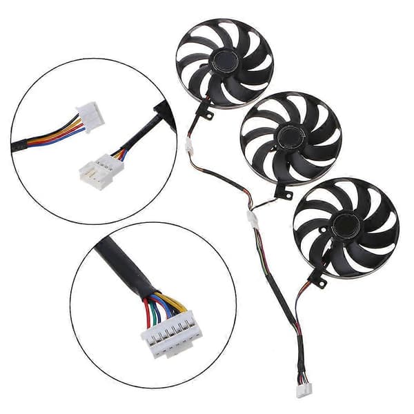 3 stk. 88MM T129215SU 7-Pin Køleblæser til ROG STRIX RTX 2080 2080Ti 12V 0.5A