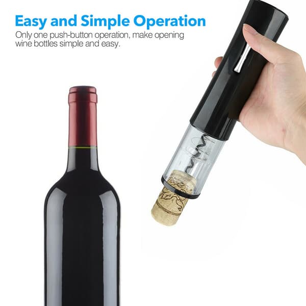 Electric Automatic Wine Bottle Opener With Foil Cutter Corkscrew Black/Red Red Red