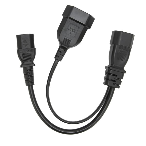 IEC320 C14 til IEC320 C13 og EU-strømkabel Professionel Y-splitter strømstikkabel 12,6 tommer 10A 250V