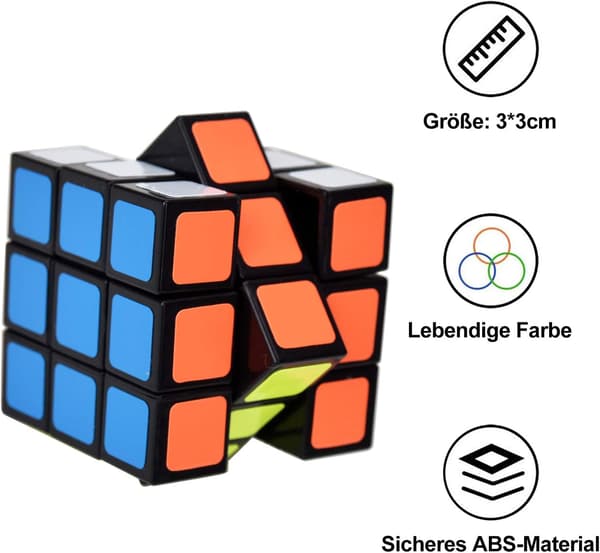 Sæt med 16 Mini Magic Cubes 3 x 3 x 3 cm - Gave til børns fødselsdag