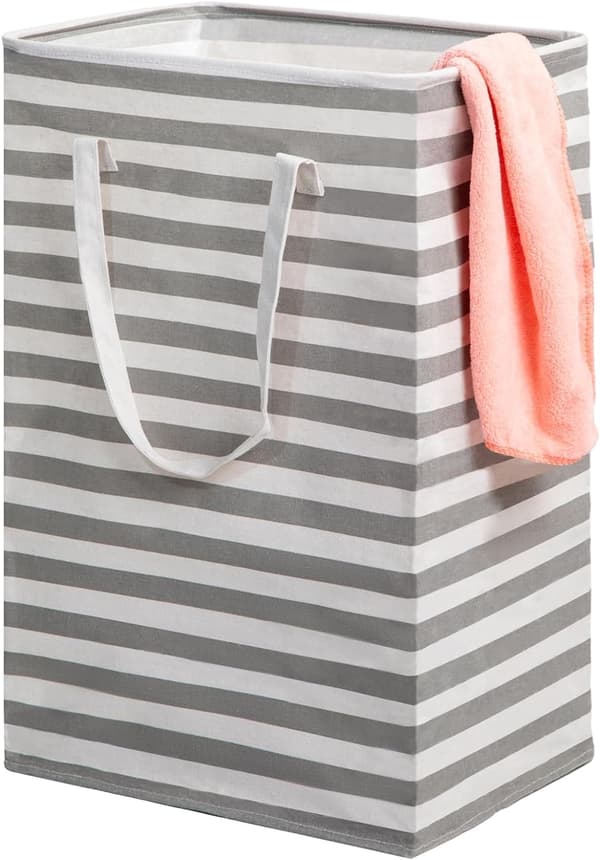 75L Large Laundry Basket Bag-Freestanding Waterproof Laundry Hamper with Extended Handle-Foldable Tall Laundry Basket Gray Gray