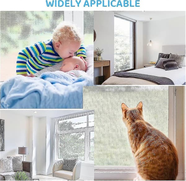 300x120cm Window Screen, Adjustable Window Screen Roll, White Fiberglass Mesh Durable Fireproof, Mosquito Net Anti-flies Insects