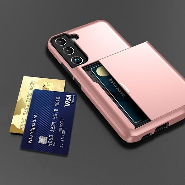 Samsung Galaxy S22 Plus Hybridfodral med kortplats Roséguld