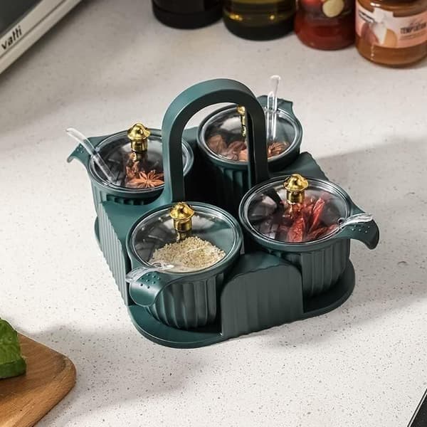 Kryddburk set med transparent lock, kryddburk för kök, kryddburk med lock