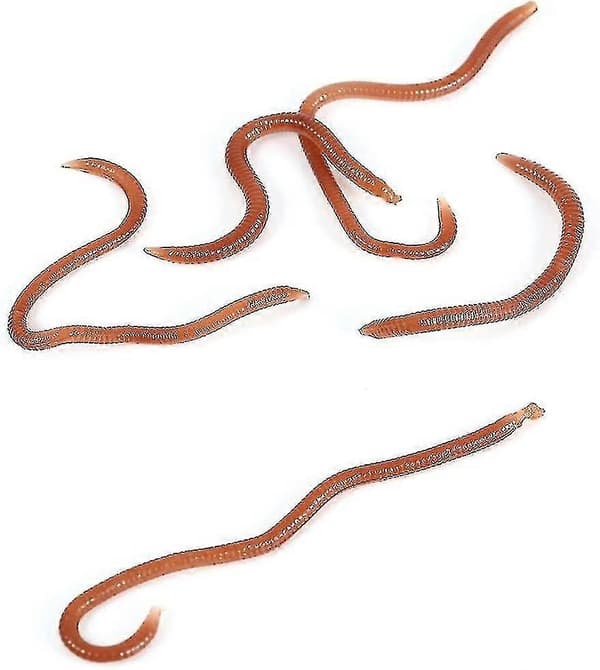 100-pak 8 cm 0,4 g Røde Orme Regnorme Imitation, Fiskeduftende Bløde Lokkemidler, Larver