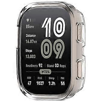 Compatible with Huami Amazfit Bip 6 (A2435) Watch Case Hollow Design Hard PC Protective Shell (Transparent)