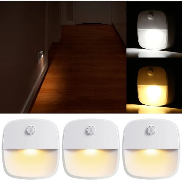 LED-nattlys med bevegelsessensor, nattlampe, skaplampe, varmhvit?