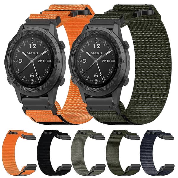 22mm Nylon Watch Strap For Garmin Instinct Crossover Solar Blue Blue