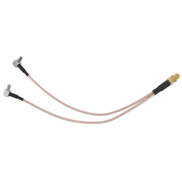 8 tommer SMA hun til Y-type 2 X TS9 han stik splitter kombinationskabel, guld & sølv