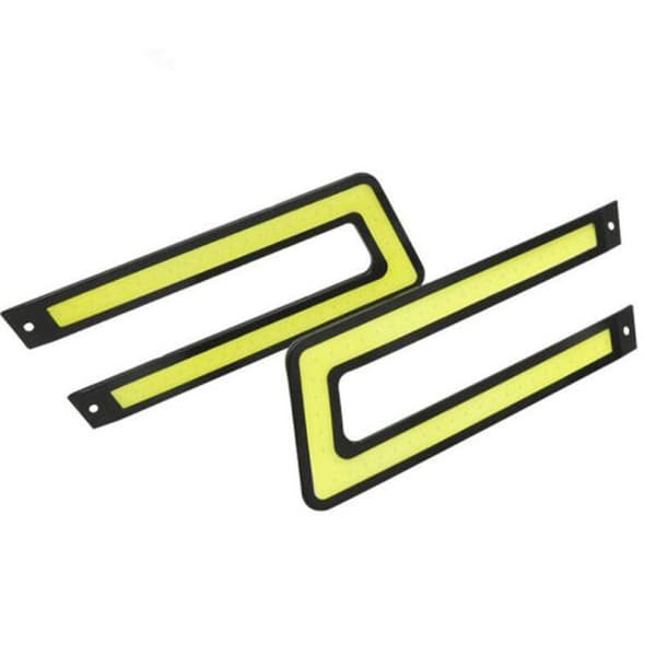 1 par hvite COB DRL LED-kjørelys for universell bil
