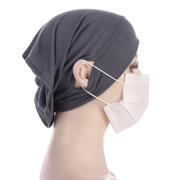 Muslim Underscarf, Elastic Non-Slip Hijab Cap with Ear Openings, Quick-Drying Machine Washable Cap Underscarf, Lightweight and Breathable