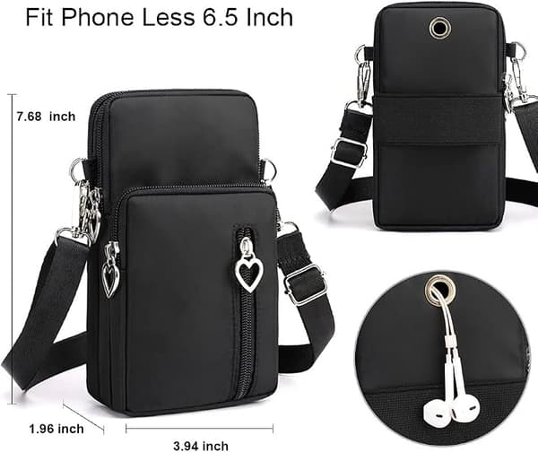 Crossbody-väskor Mobiltelefon Plånboksväskor med Stor Kapacitet och Justerbar Axelrem för Kvinnor Flicka