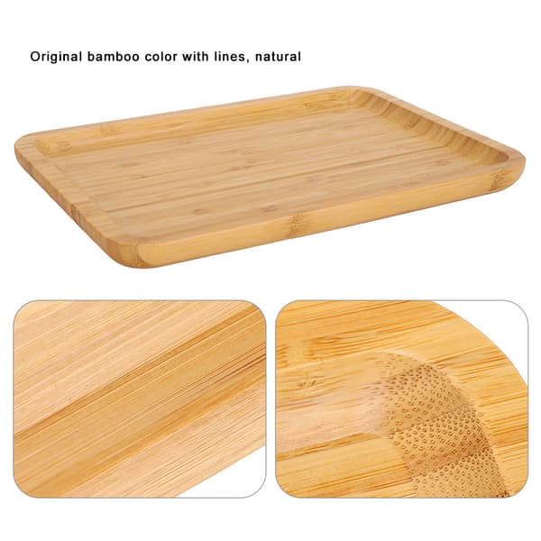 Rectangular Bamboo Serving Tray for Household Use, Storage Plate for Food, Fruit and Cakes, Durable and Eco-Friendly