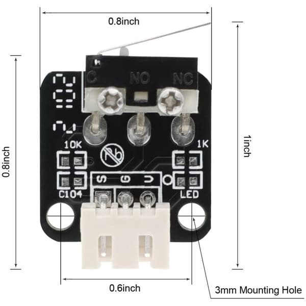 10 stk. 3D-printer endestopkontakt 3 ben kompatibel med CNC Ramps 1.4 RepRap 3D-printer til -10 10S, S4, S5