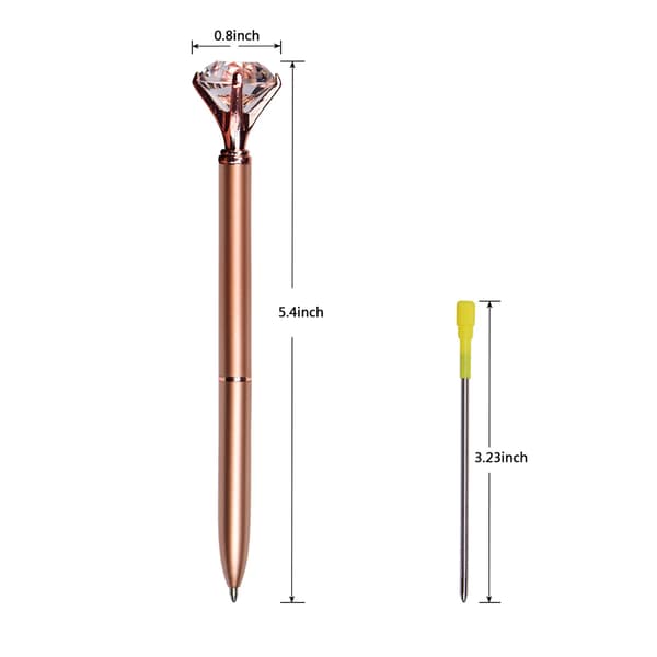 12 stk. diamantbesatte krystalpenne, metalkuglepen 0,5 mm sort