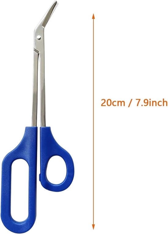 Langskaftet tåneglklipper - Neglesaks - Perfekt for tykke negler og lett å nå - 21 cm - Blå