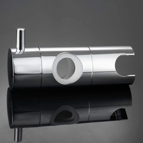 Bruseholder, justerbar diameter 22 mm, krom + ABS, nem installation, kompatibel med brusestang (22 mm diameter forkromet rør)