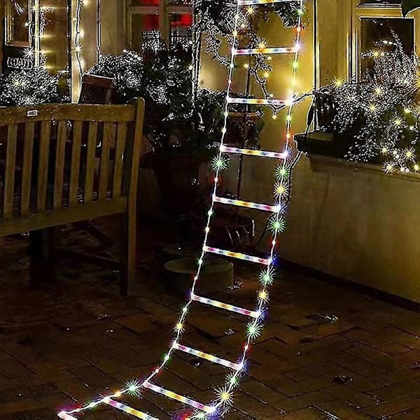 150 cm Climbing Santa Claus on Ladder with LED Lights & Remote Control