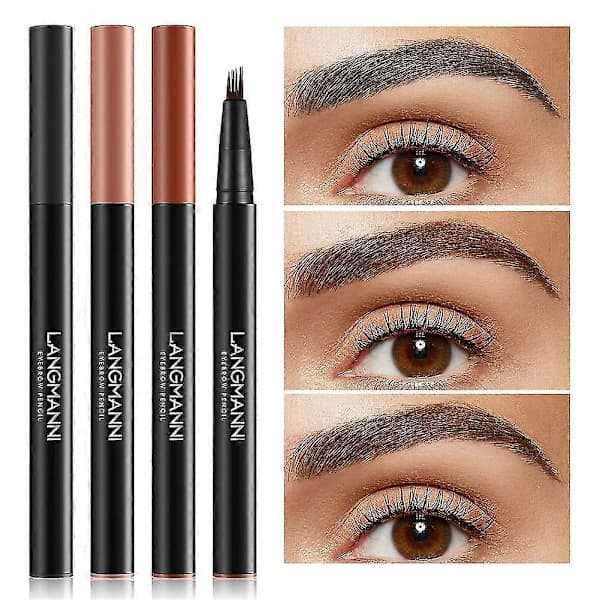 Magic Eyebrow Pencil, 2024 Upgrade Microblade Eyebrow Pencil Double-sided Waterproof Black