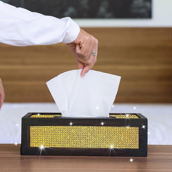 Selvklebende Rhinestone Tape, 1 Rull, for DIY, Bil, Hjem, Bryllup (Gyllen)