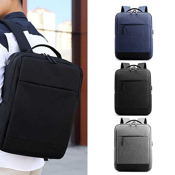 Simple Multi-Pocket Laptop Backpack, Multifunctional Commuter Bag for Daily Office Work