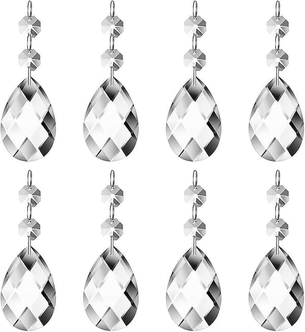 (24 stykker) 38 mm dråpeformet krystallkrone krystallglass lysekrone prisme solfanger