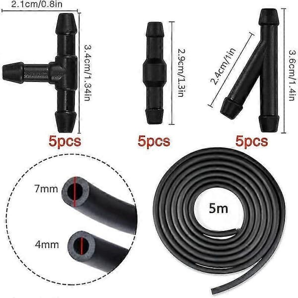 5m Wiper Hose Kit, Windshield Washer Hose, Flexible Hose, Wiper Nozzle Mist Washer Hose