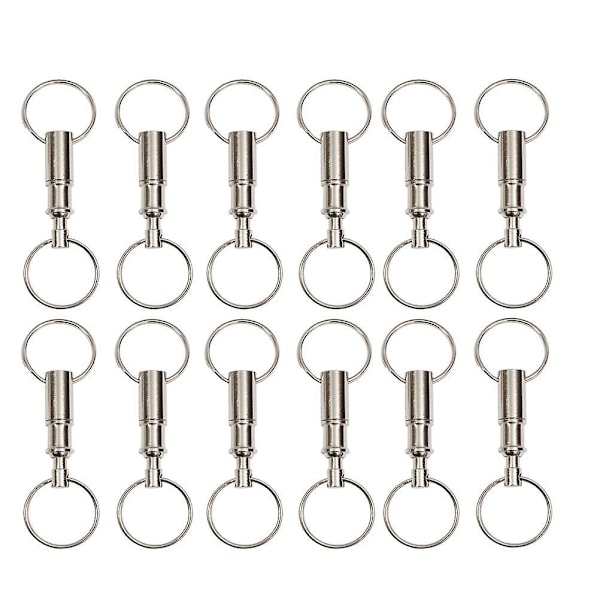 12pcs Quick Release Key Rings Key Chains Metal Key Rings Dual Key Rings