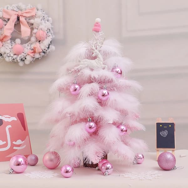 Pink Artificial Christmas Tree with LED Lights - 45 cm