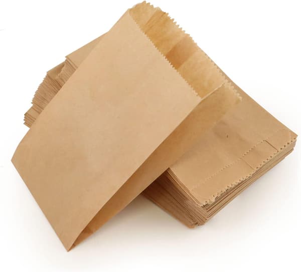 100 brune papirposer 6 x 22 cm, gavepose/feriepose/kommer*