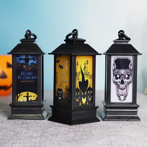 Halloween dekoration, 2 stk. Halloween Dekorative Lanterner, Halloween LED-lanterne