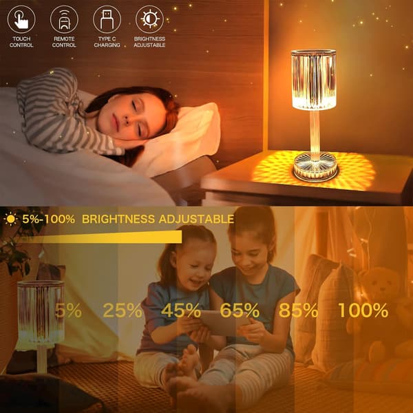 16 Color Changing RGB Touch Lamp, Acrylic Table Lamp with Remote Control