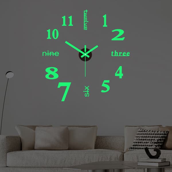 Vægur DIY 3D vægur moderne design akryl (lydløst) lysende ur