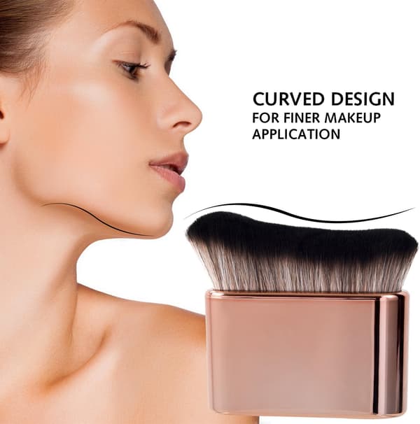 Selvbrunende Børste Blød Børste Bærbar Selvbrunende Børste Selvbruner Ansigtsbørste Til Krop & Ben Makeup (Rosaguld)