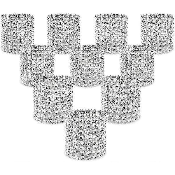 Servettringar, 120-pack, Strass Servettringar Diamantdekoration för Bord