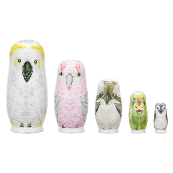 Rysk matryoshka 5-lagers tecknad uggla träleksak