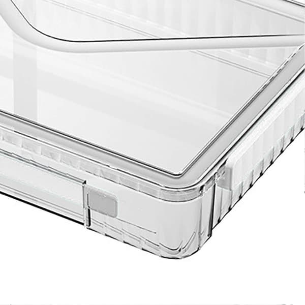 Certificate Storage Box Large Capacity Transparent Portable Scrapbook Paper Storage Bag with Handle for Document Files White