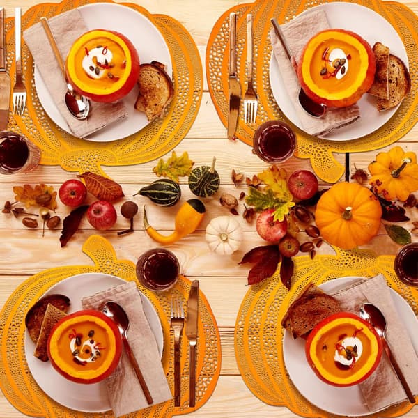 Halloween Thanksgiving Gresskar Bordbrikker 36 cm Sett med 6