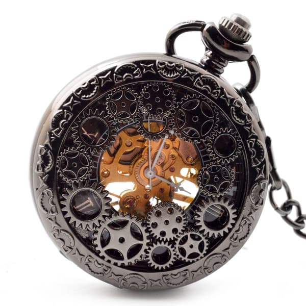 Lommeur Vintage Mekanisk Luminous Steampunk Skelet Romersk